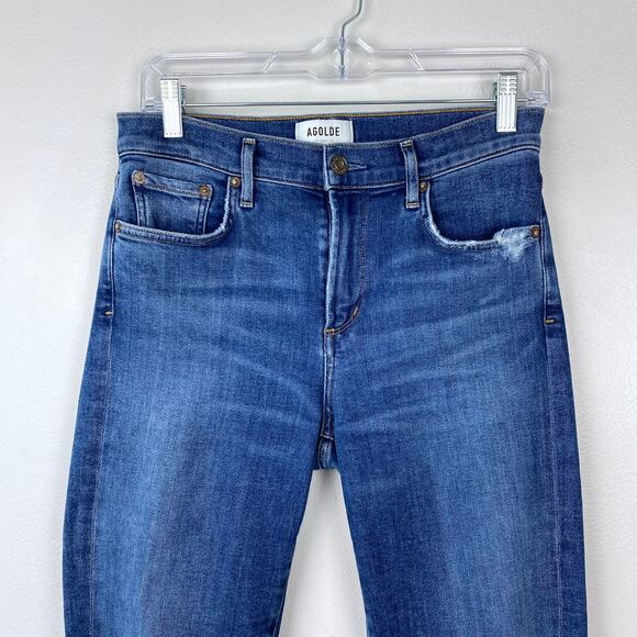 AGOLDE Sophie Mid Rise Ankle Jeans Skinny Leg Comfort Stretch Denim Size 28 - Picture 4 of 13